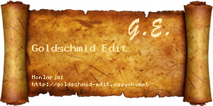 Goldschmid Edit névjegykártya